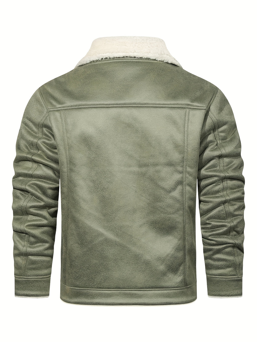 [Casual Polyester Jacket] Polyester Men's Casual Jacket - Long Sleeve, Solid Color, Single Breasted Placket, Non-Stretch Fabric, Regular Length, with Pockets - Daily & Casual Wear, Chilly Weather Apparel | Subtle Embellished
