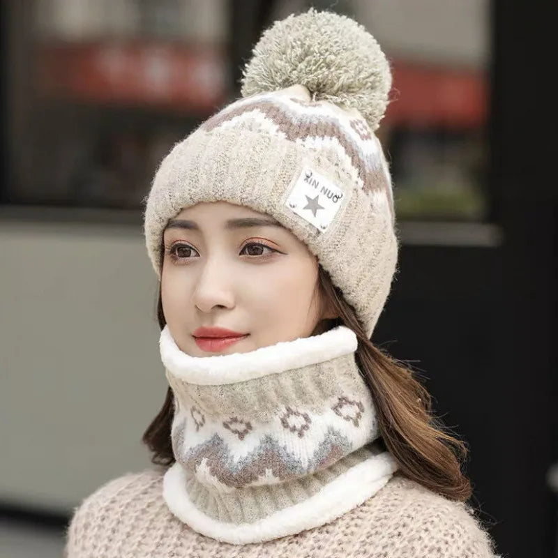 Winter Cashmere Hat Neck Warmer Set | Windproof Ear Protection