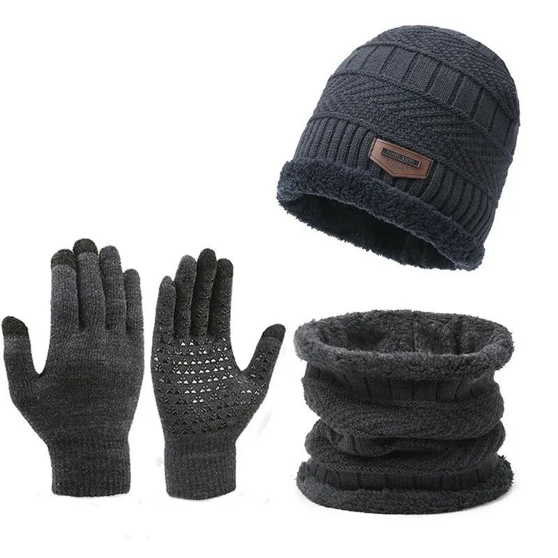 Men's Winter Set | Windproof Hat Scarf Gloves Cashmere