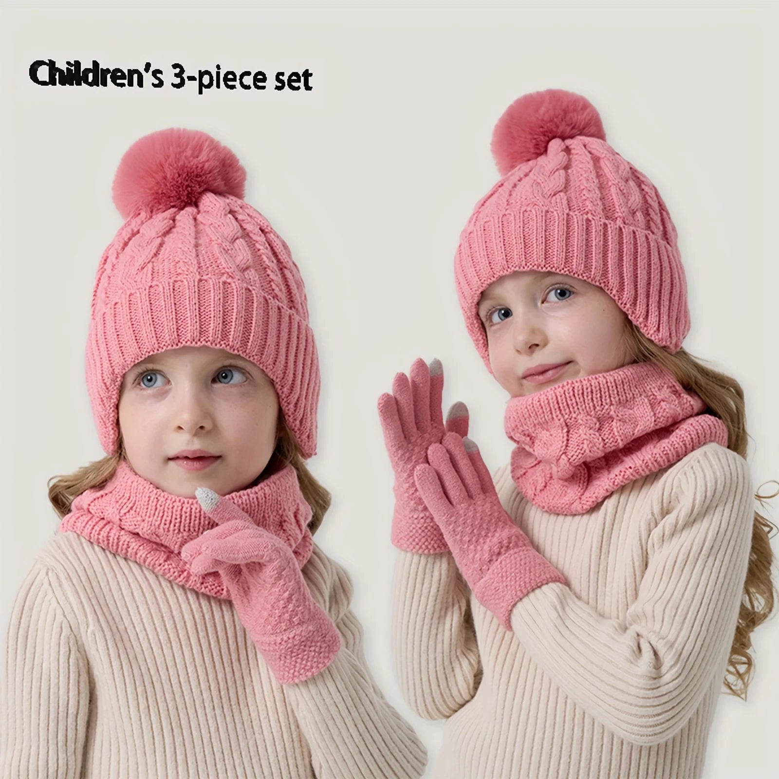 Kids Winter Set | Hat Scarf Gloves for Boys Girls Ages 3-8