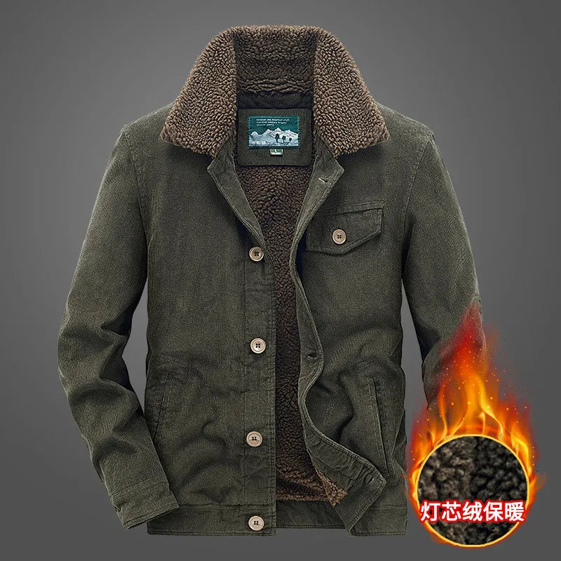 Men's Sherpa Corduroy Jacket | Vintage Cargo Parka