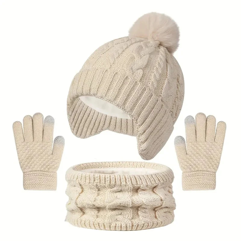 Kids Winter Set | Hat Scarf Gloves for Boys Girls Ages 3-8