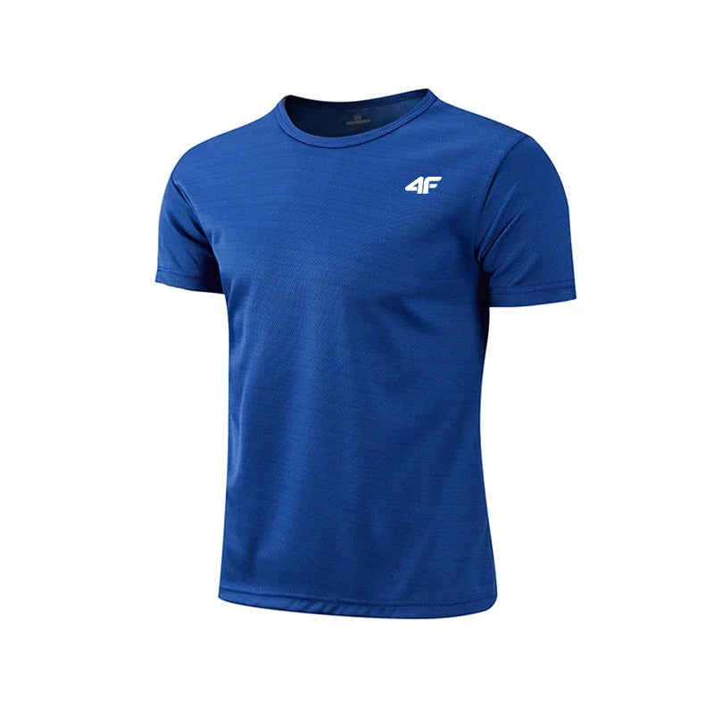 Men's Summer Exercise Trainning T-shirt High Quality Breathable Quick Dry Short Sleeved Top Marathon Gym Fitness Basketball Tees