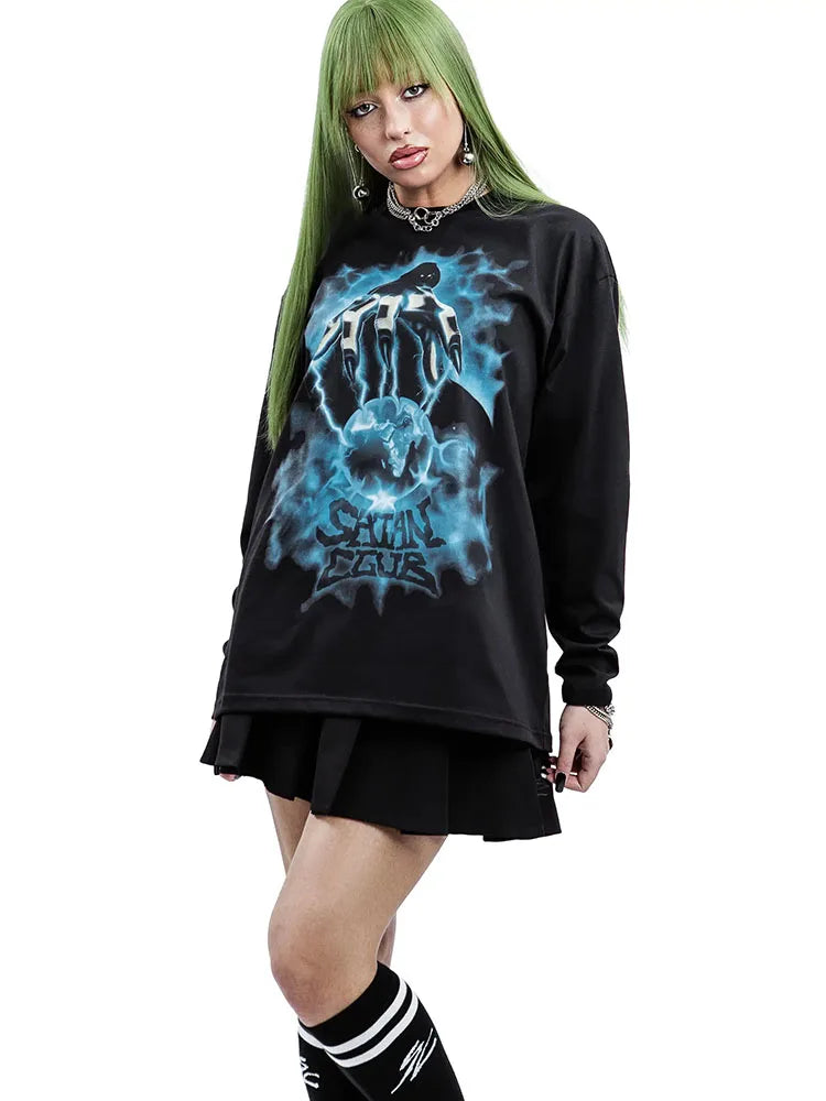 Women's Satan Club Graphic T-Shirt | Goth Y2K Streetwear