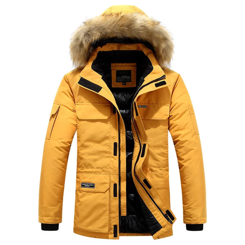 Men's Duck Down Winter Jacket -30°C | Fur Collar Hooded Parka