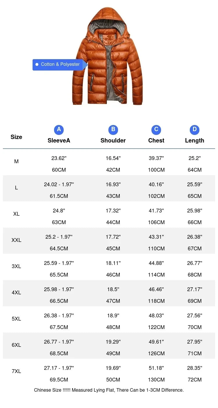 DIMUSI Men's Thermal Parka | Padded Windbreaker Coat