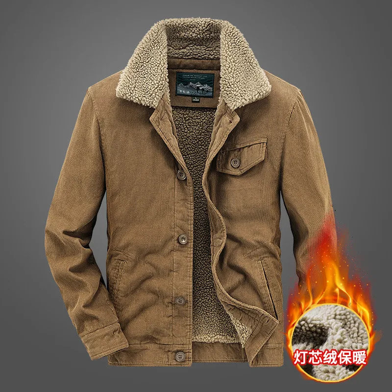 Men's Sherpa Corduroy Jacket | Vintage Cargo Parka