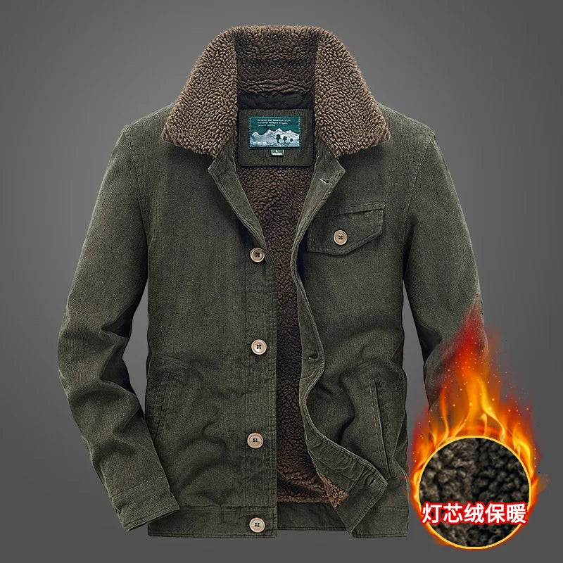 Men's Sherpa Corduroy Jacket | Vintage Cargo Parka