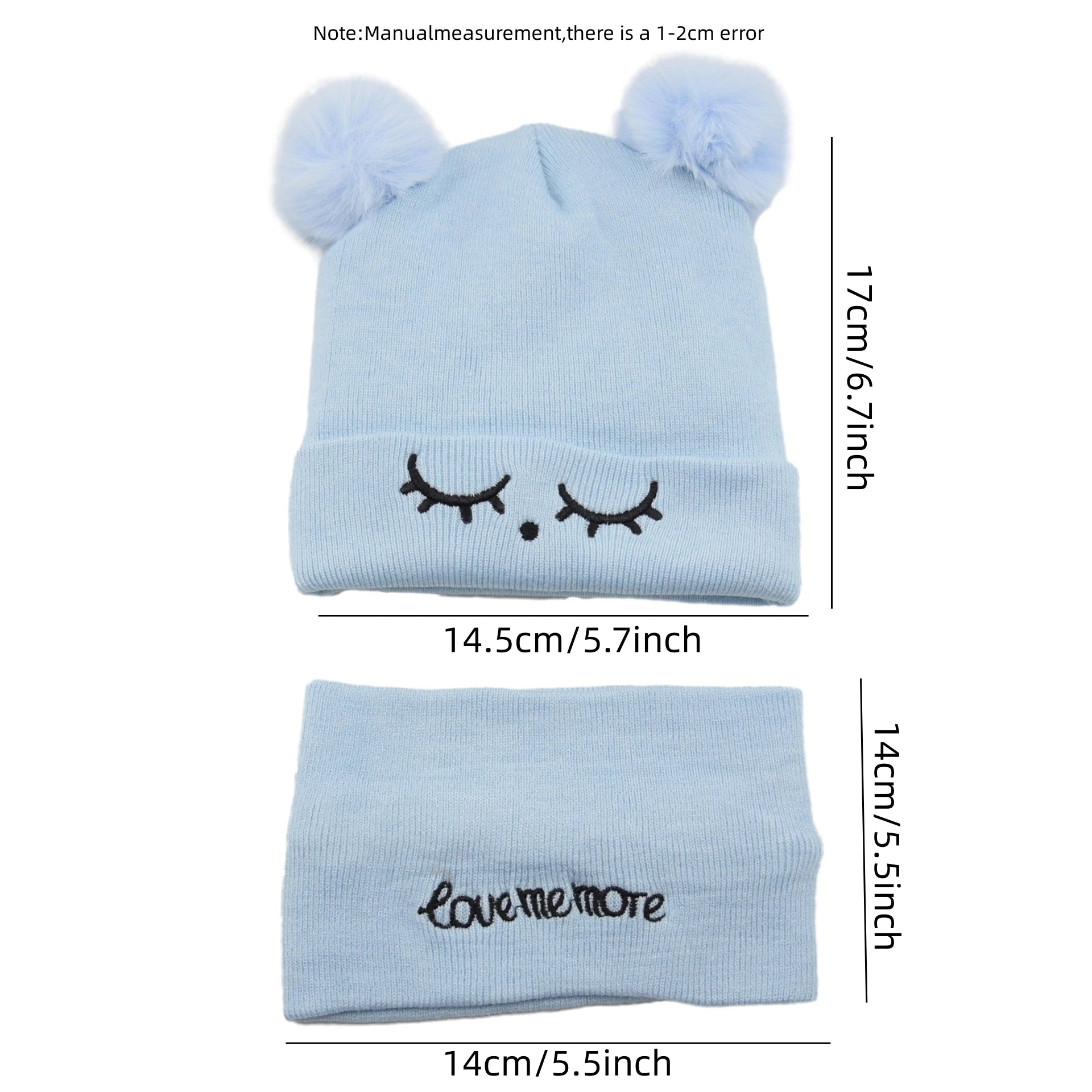 Baby Cotton Hat Scarf Set | Cartoon Warm Toddler Suit