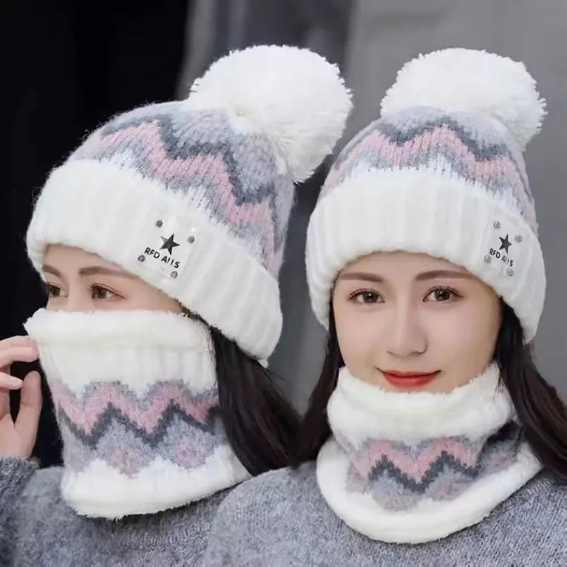 Winter Cashmere Hat Neck Warmer Set | Windproof Ear Protection