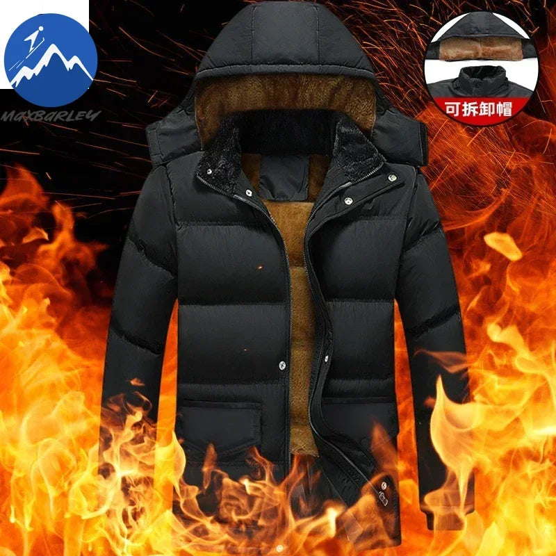 Men's Luxury Detachable Hood Parka 2025 | Windproof Padded Coat
