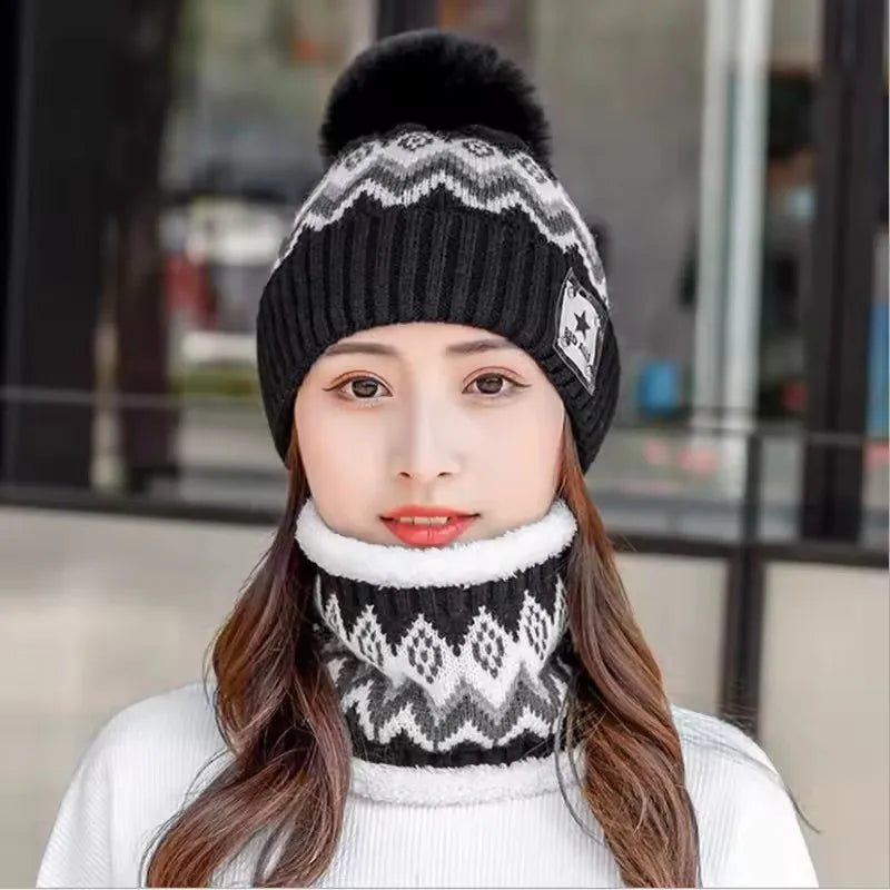 Winter Cashmere Hat Neck Warmer Set | Windproof Ear Protection