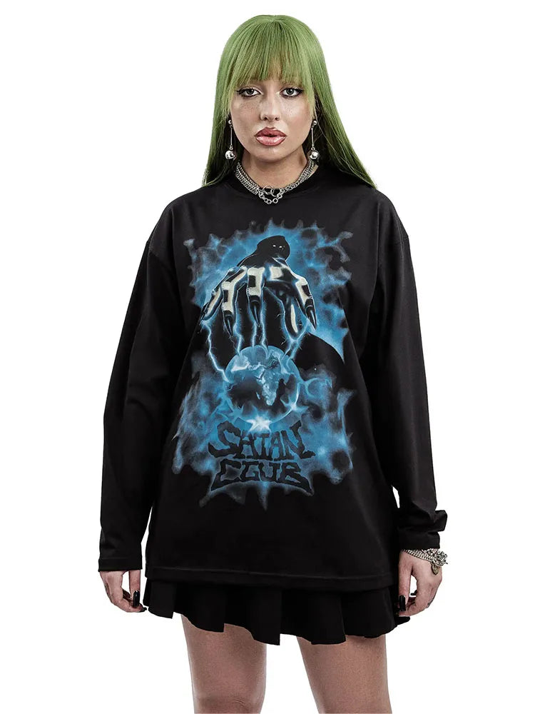 Women's Satan Club Graphic T-Shirt | Goth Y2K Streetwear