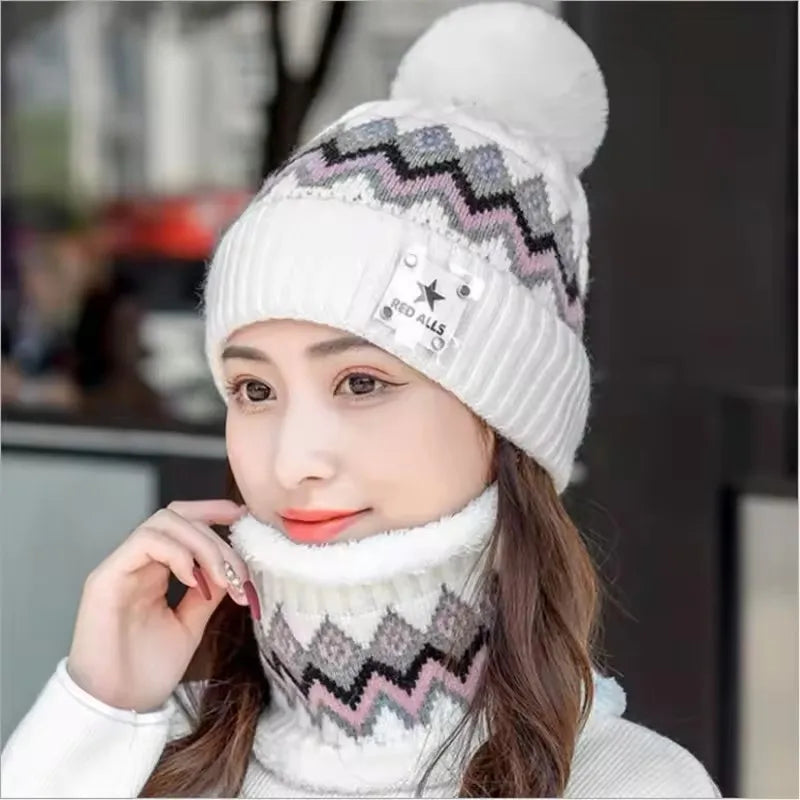 Winter Cashmere Hat Neck Warmer Set | Windproof Ear Protection
