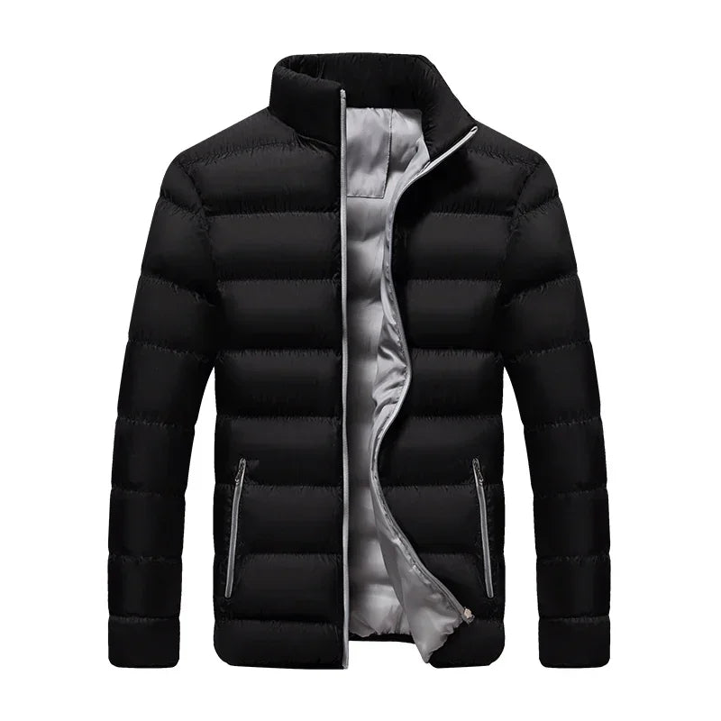Men's Stand-Up Collar Cotton Jacket | Zipper Cardigan Coat 6XL