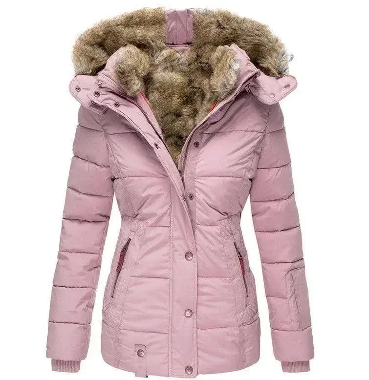 Manteau d'Hiver Femme Col Fourrure - Doudoune Chaude Capuche