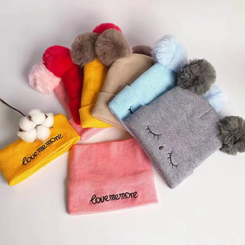 Baby Cotton Hat Scarf Set | Cartoon Warm Toddler Suit