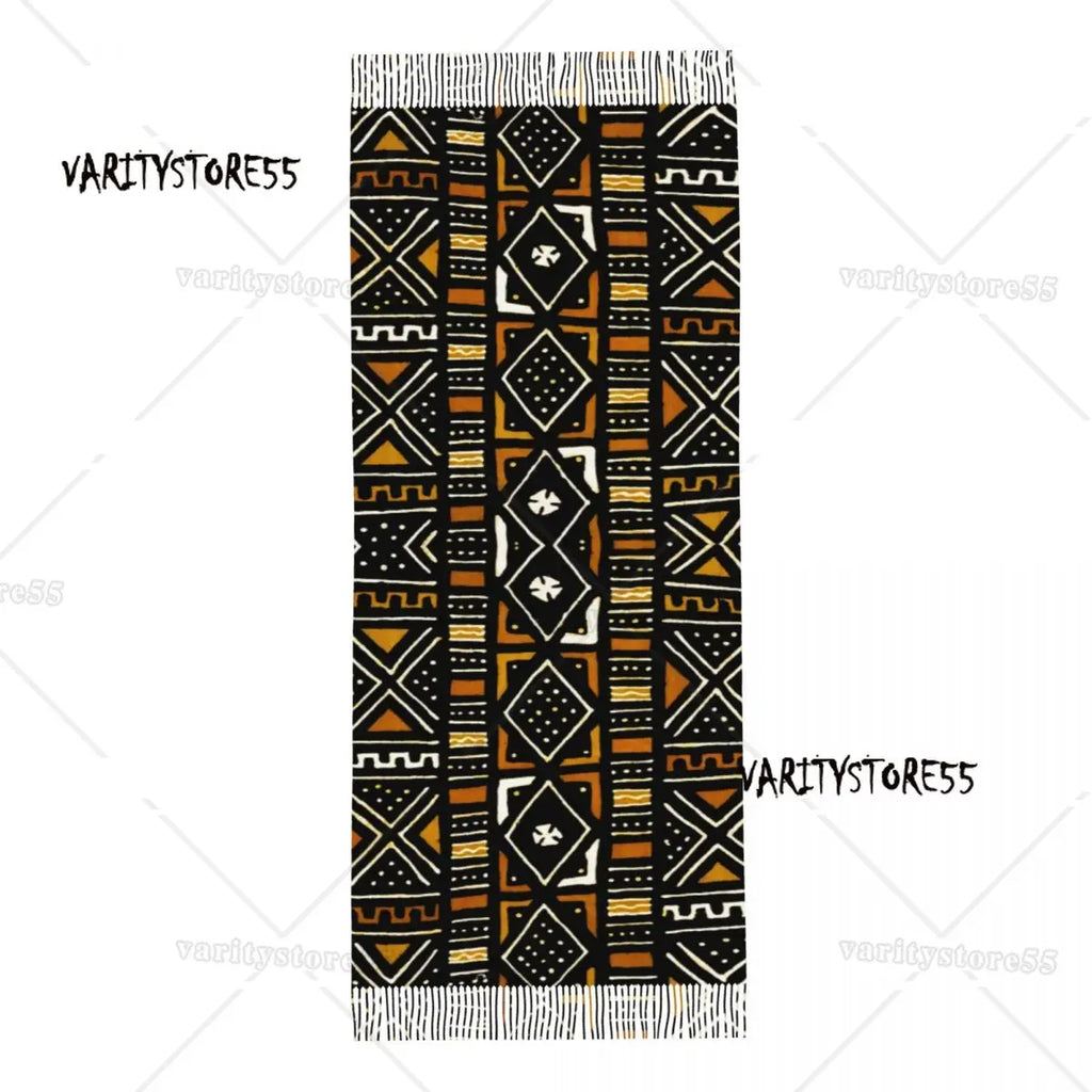 African Bogolan Scarf | Ethnic Tribal Art Shawl Wrap