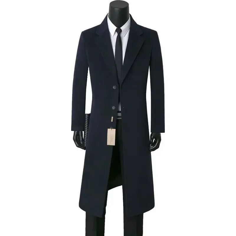 Manteau Laine Homme Business - Pardessus Chaud Col Costume