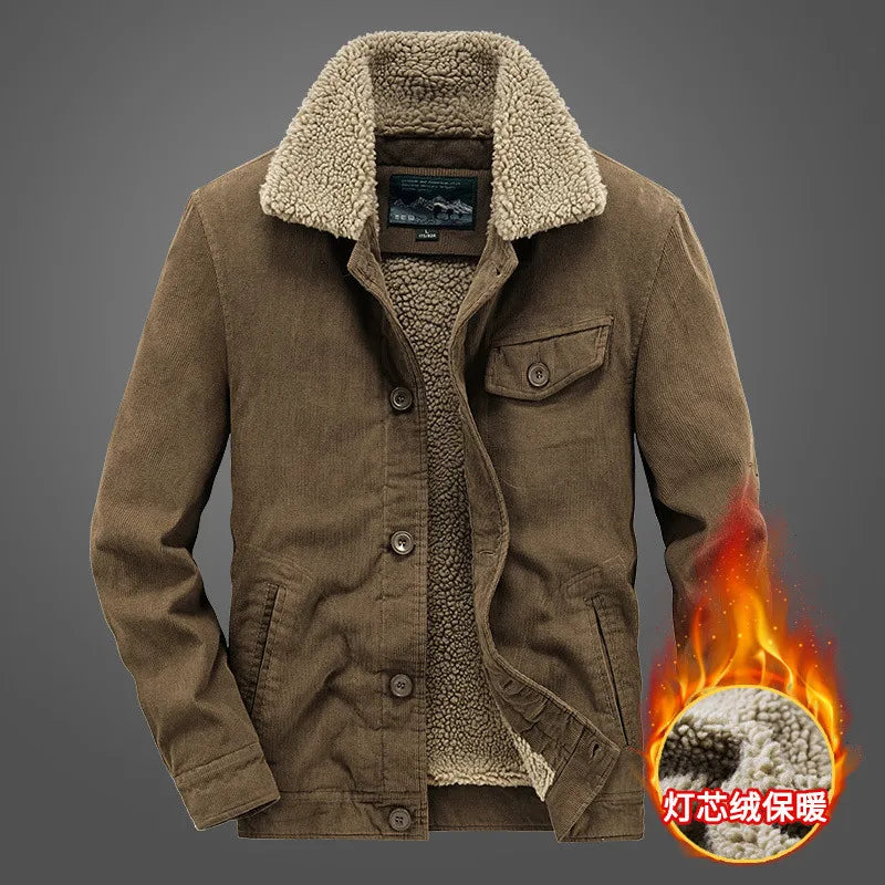 Men's Sherpa Corduroy Jacket | Vintage Cargo Parka