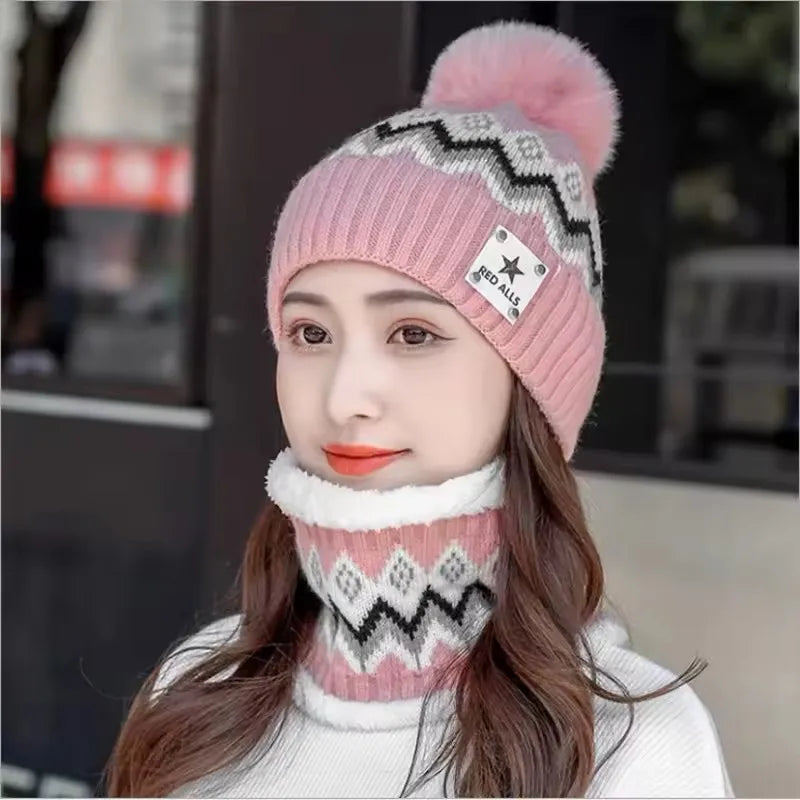 Winter Cashmere Hat Neck Warmer Set | Windproof Ear Protection