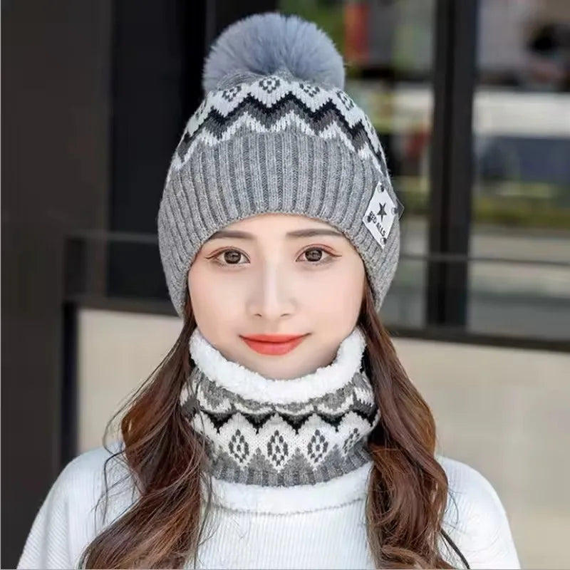 Winter Cashmere Hat Neck Warmer Set | Windproof Ear Protection