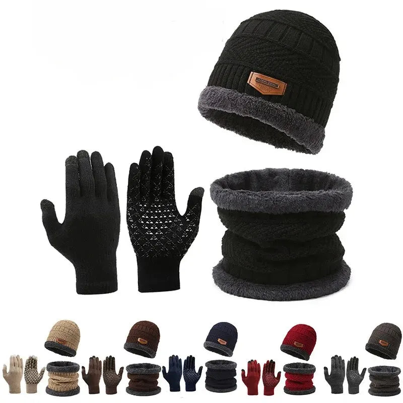 Men's Winter Set | Windproof Hat Scarf Gloves Cashmere