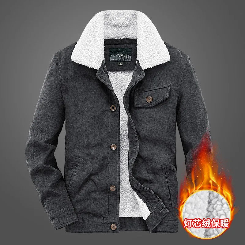 Men's Sherpa Corduroy Jacket | Vintage Cargo Parka