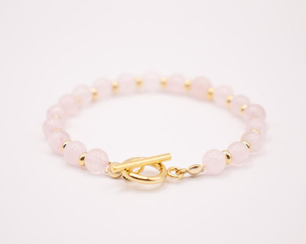 CIRCÉ | Rose Quartz and 18-carat gold-plated stainless steel bracelet-2