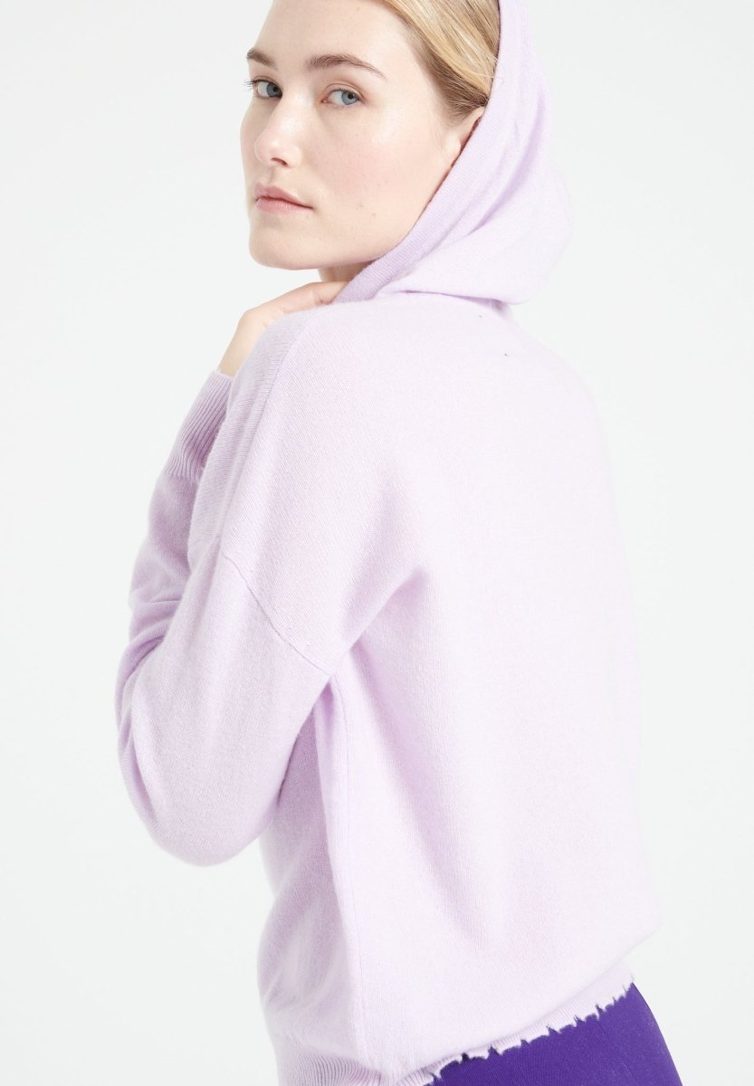 Sweat à capuche femme en cachemire lilas - MIA 16-3