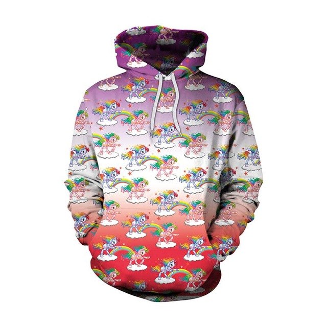 New Fashion Men Women  Unicorn 3D Printed Cartoon Hoodies-3