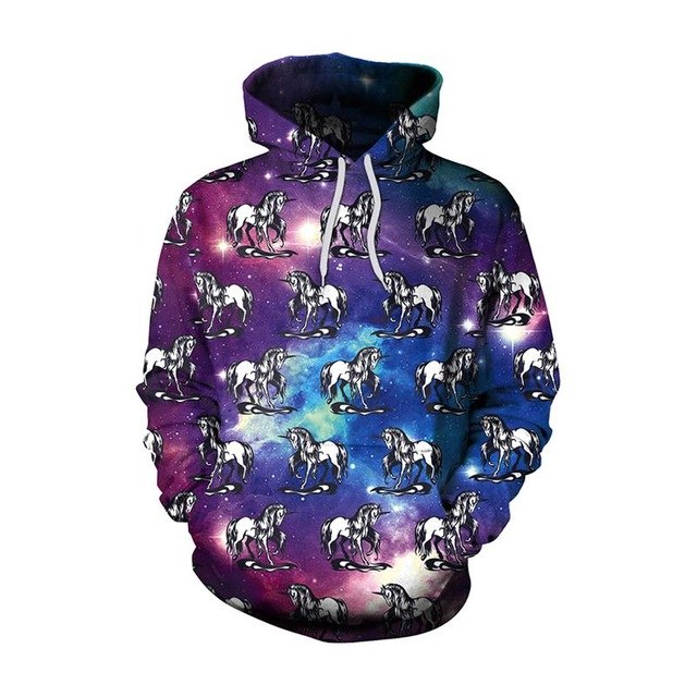 New Fashion Men Women  Unicorn 3D Printed Cartoon Hoodies-5
