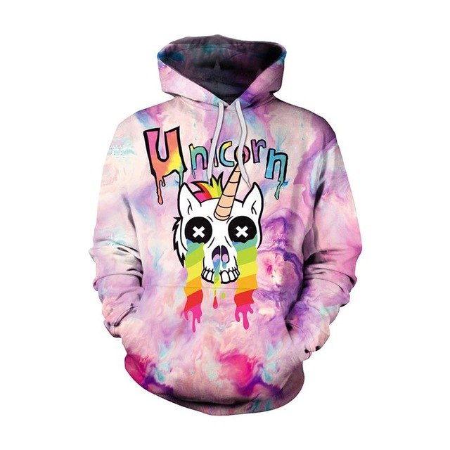 New Fashion Men Women  Unicorn 3D Printed Cartoon Hoodies-4